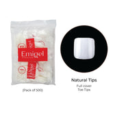 Emigel - Nail Tips - Nail Extension Essentials - Natural - 11 No (Pack of 500 Pcs)